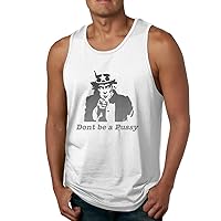 Boss-Seller Men's Casual Dont Be A Pussy Sport Vest Size M White