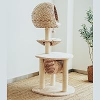 Happy & Polly Flowers Cat Tree Cute Cat Tower 35.4 Inches Multi-Level Stable Condo for Large Cats Easy to Assemble with Scratching Posts Cat Furniture Activity Center