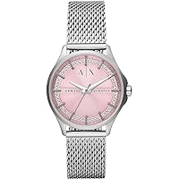 Armani Exchange AX5273 Women's Quartz Watch with 3 Hands Movement 36 mm Case Size with a Stainless Steel Bracelet, silver, AX5273