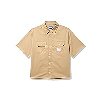 HUGO Men's Front Pocket Cotton Twill Short Sleeve Button Down Shirt