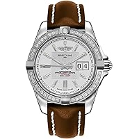 Breitling Galactic 41 Diamond Bezel Men's Watch with Brown Leather Strap A49350LA/G699-431X