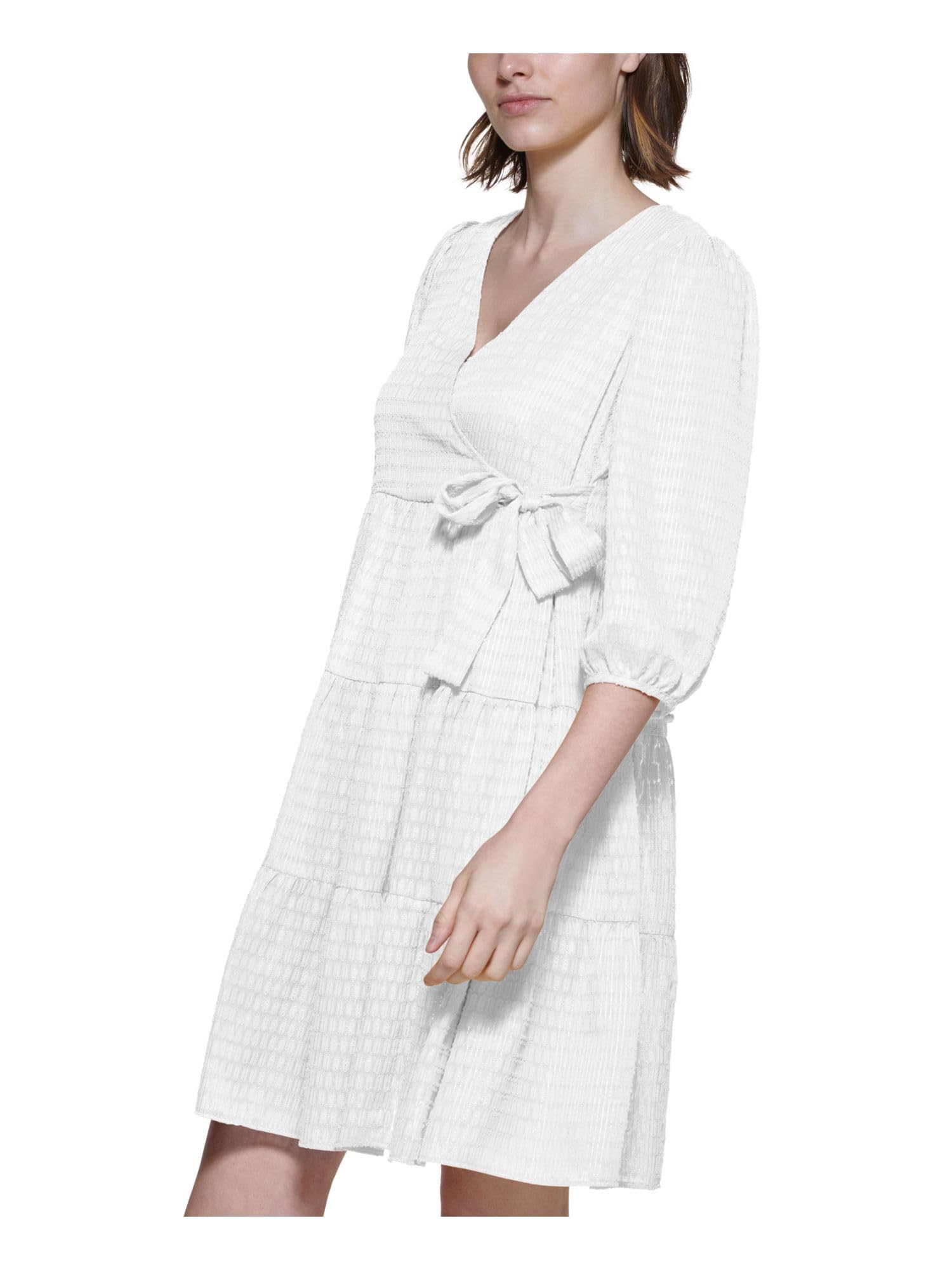 Calvin Klein Women's Faux-Wrap A-Line Dress