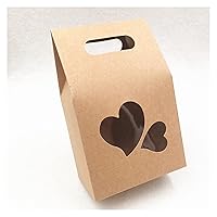 LPHZ919 12Pcs/Lot Kraft Paper Gift Box Birthday Party Heart Apple Shape PVC Window Fruit Chocolate Gift Package Paper Boxes Gifts (Color : 3, Gift Box Size : 10x6x16cm)