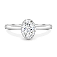 Nitya Jewels 2 CT Oval Moissanite Engagement Ring 10K 14K 18K Solid Gold Moissanite Diamond Ring 925 Sterling Silver Solitaire Engagement Ring Wedding Rings, For Women