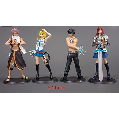 Anime Character Fairy Tail Lucy Heartfilia/ Gray Fullbuster/Erza  Scarlet/Etherious Natsu Figure Nendoroid Movable Action Figures with  Accessories