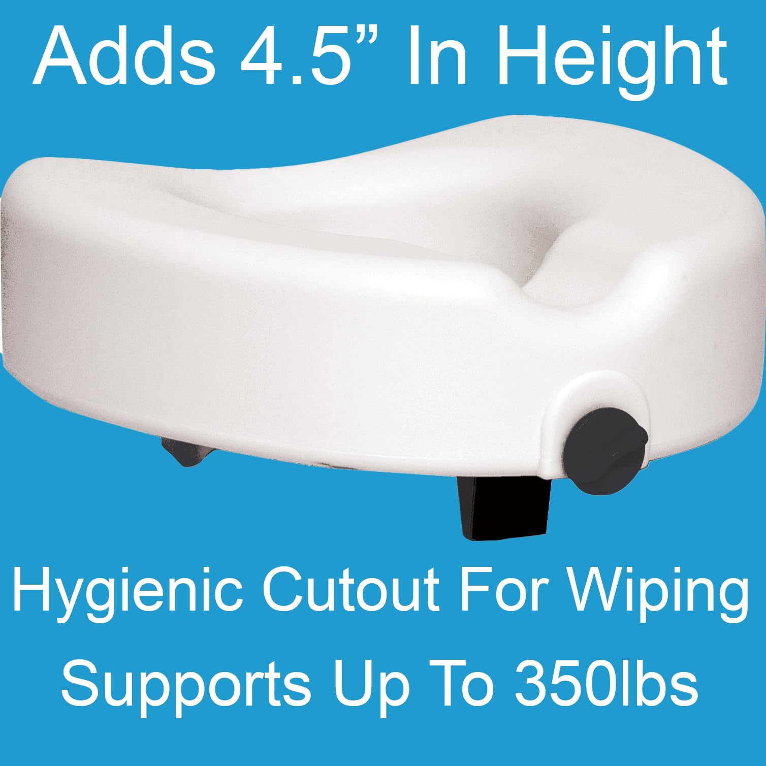 ProBasics Raised Toilet Seat For Seniors With Safety Lock, Round or Elongated Toilets, Secure Locking Mechanism, 4.5