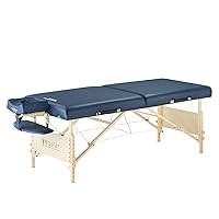 Coronado Portable Massage Table Pro Package- Adjustable Height, Working Capacity of 750 lbs. and 3-Inch Foam Cushioning- Tattoo Bed, Lash Table- Royal Blue