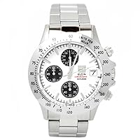 Elgin FK1184S-W Men's Watch, Silver, Dial Color - Black, Watch