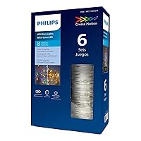 PHILIPS 5.0W LED String Light, 6 Sets, 50 LEDs per Set, Silver, 4.8m, Remote Control, Color Changing, Modern Style, Indoor Use, Battery Powered