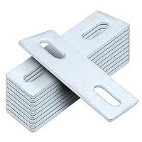 10 PCS Galvanized Washer Plate, Dock Parts Dock Cleat Flat Washer Plate Bearing Plate Square Washer U-Bolt Mounting Plate, 1-5/8 x 4-3/8 inches, Thickness 3.5mm