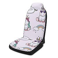 Summer Unicorn Car Seat Covers Universal Seat Protective Covers Car Interior Accessory for Most Cars 2PCS