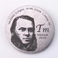 Tribute to Discoverer of Thulium 1.5 inch 38.1mm Diameter Pure Tm Metal Coin