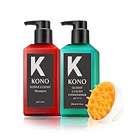 KONO Supple Luxury Shampoo & Conditioner Set with Scalp Massager Shampoo Brush|Salon series| 35.2 Fl Oz total