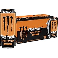 Monster Energy Rehab Peach Tea + Energy, Energy Iced Tea, Energy Drink, 15.5 Ounce (Pack of 15)