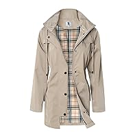 SaphiRose Women's Long Hooded Rain Jacket Outdoor Raincoat Windbreaker