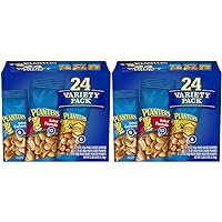 Variety Packs (Salted Cashews, Salted Peanuts & Honey Roasted Peanuts), 48 Packs - Individual Bags of On-the-Go Nut Snacks - No Cholesterol or Trans Fats - Source of Fiber and Healthy Fats