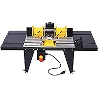 Power Router Table, Electric Benchtop Router Table with Retractable Guard Fence Rustproof Router Kit Wood Working Craftsman Tool Multifunctional Fence Router Table