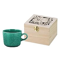 Yamaka Shoten MOOMIN MM3703-11H Mug, Large, 12.8 fl oz (380 ml), Wooden Box, Caberry, Viridian, Made in Japan, Green