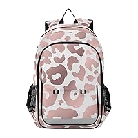 ALAZA Rose Gold Leopard Print Pink Cheetah Laptop Backpack Purse for Women Men Travel Bag Casual Daypack with Compartment & Multiple Pockets