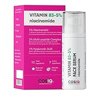 Niacinamide Vitamin B3-5% Face Serum | Ultra Sensitive Skin | 2% Multi-Peptides & 1% HA | Hydrates, Repairs, Regenerates Skin Cells | Clears & Improves Texture | 30ml