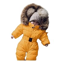 Snow Bibs for Girls Infant Baby Girls Boys Romper Suit Warm Hooded Snowsuit Jumpsuit Down Coats Romper Toddler Suits
