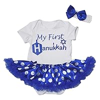 Petitebella My First Hanukkah Star Baby Dress Nb-18m