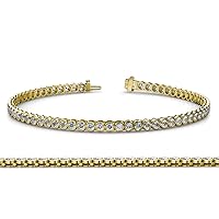 Natural Diamond Channel Set Tennis Bracelet 2.07 ctw 14K Yellow Gold