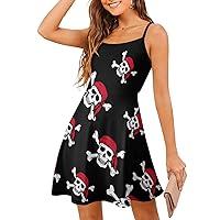 Pirate Skull And Crossbones Women's Sling Dress Sleeveless Casual Cute Sundress Summer Dresses For Women 2022