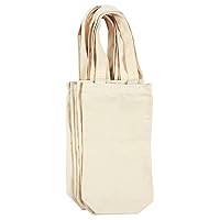Canvas Wine Totes Reusable Wine Carrying Bags, Ideal Bottle Gift Bags for Wedding, Birthday, Housewarming, Dinner Parties, Wine Accessories, Canvas Premium Quality (100)