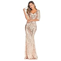 Sexy Cocktail Wedding Women Maxi Evening Party Formal Gown Bridesmaid Sparkling Sleeveless Dress