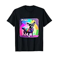 Chihuahua Dog Lovers LGBTQ Gay Pride Month Rainbow Art T-Shirt