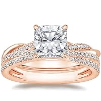7.5 MM Cushion Shape Moissanite Engagement Ring (2 CT, Colorless-VVS1 Quality)