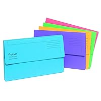 Forever Document Wallets, 290gsm, Foolscap - Assorted Colours, Pack of 25