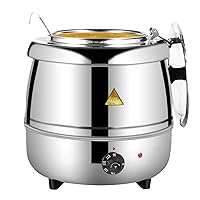 Soup Warmers Commercial Food Warmers,AGKTER,Stainless Steel Insert Pot, Temperature Control - 10.5 Quarts, Ideal for Restaurants and Large Families (Stainless Steel, 10.5Qt/10L)