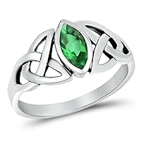 CHOOSE YOUR COLOR Sterling Silver Celtic Knot Ring