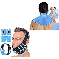 REVIX Wisdom Teeth Ice Pack Head Wrap and XL Neck Ice Pack for Injuries Reusable