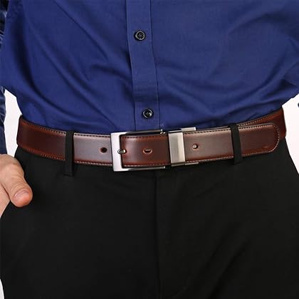beltox fine Men's Dress Belt Leather Reversible 1.25