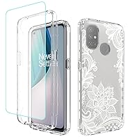 Phone Case for OnePlus Nord N10 5G/OnePlus N10 5G BE2029 Case with Tempered-Glass Screen Protector, Clear Mandala Pattern Full Body Protective Cover Cases for OnePlus Nord N10 5G (Mandala)