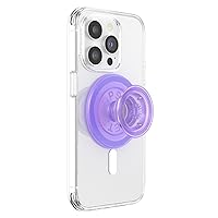 PopSockets Phone Grip Compatible with MagSafe, Adapter Ring for MagSafe Included, Phone Holder, Wireless Charging Compatible - Lavender Translucent