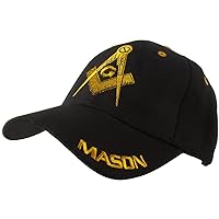 Treasure Gurus Mason Masonic Ball Cap Adjustable Freemason Golf/Baseball Hat Freemasonry Gift Black