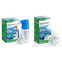 SinuCleanse Soft Tip Micro-Filtered Nasal Wash System with 30 Packets 100 Pre-Mixed Saline Packets for Nasal Irrigation