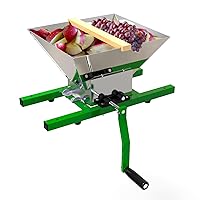 Fruit and Apple Crusher - 7L Manual Juicer Grinder,Portable Fruit Scratter Pulper for Wine and Cider Pressing(Stainless Steel,1.8 Gallon,Green)