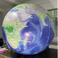 AirAds Supplies 6.5ft (2M) Giant Inflatable Globe Map World Balloon Exquisite Print Globe Balloon/Free Logo (PVC) (Without country names)