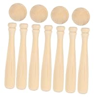 30pcs Mini Baseball Round Hardwood Balls Unfinished Wooden Baseball Bats Wooden Round Toys for Kids Wood Toys Kids Toys Childrens Toys Unfinished Ornament Craft Accessories Natural