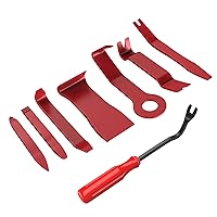 GOOACC 8PCS Auto Trim Scratch Removal Tool Car Audio Dash Panel Window Molding Fastener Remover Tool Kit-Red