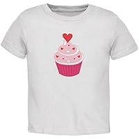 Valentine's Day Heart Cupcake White Toddler T-Shirt - 2T
