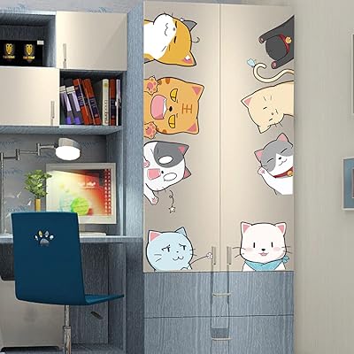Buer Homie Wall Stickers, Cats and Kitten Pattern, Nursery Murals for Kids Bedroom