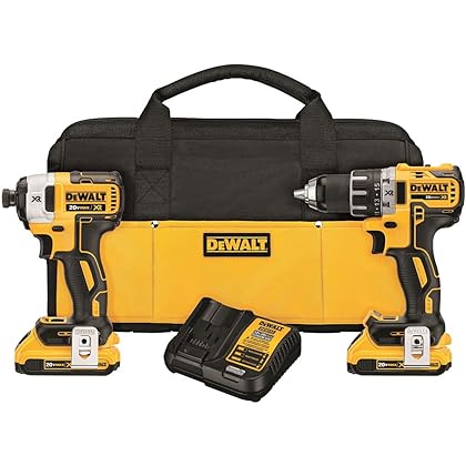 DEWALT 20V MAX Cordless Drill and Impact Driver, Power Tool Combo Kit with 2 Batteries and Charger, Brushless (DCK283D2)