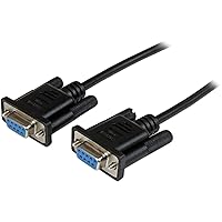 StarTech.com 2m Black DB9 RS232 Serial Null Modem Cable F/F - DB9 Female to Female - 9 pin RS232 Null Modem Cable - 2 meter, Black (SCNM9FF2MBK)