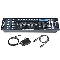 DMX Controller, DMX Console,192CH Dmx512 Console, with 2m/6.6 ft DMX Signal Cable, Controller Panel Use for Editing Program of Stage Lighting Runing